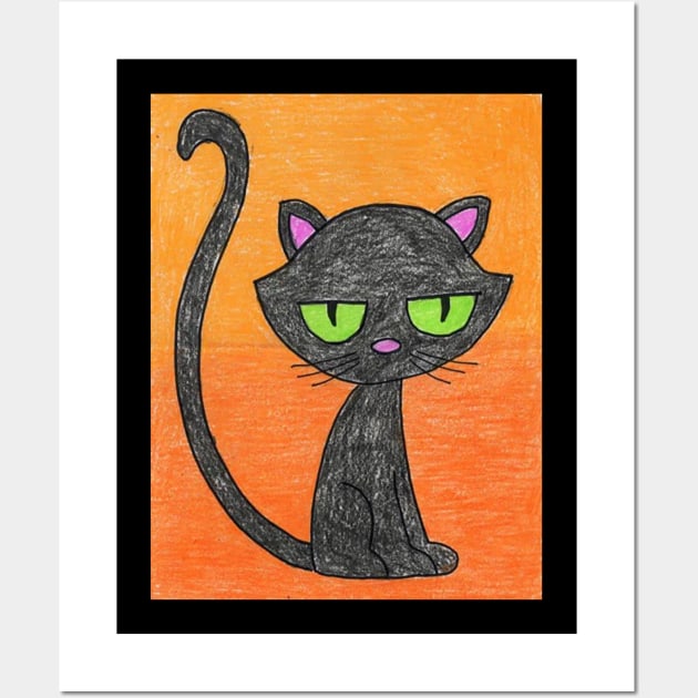 Sad Cat Wall Art by Zazavectorarts